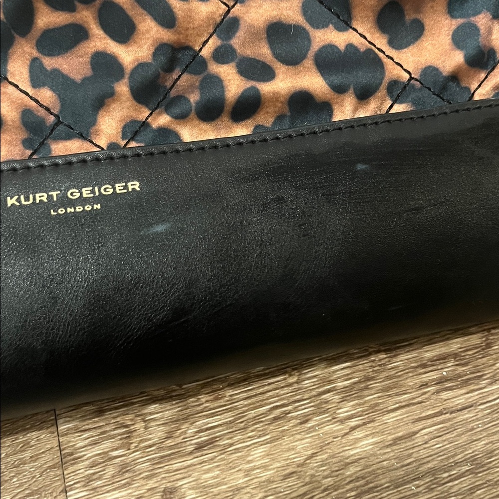 Kurt Geiger Leopard Print Quilted Tote with Black Trim - Picture 9 of 14